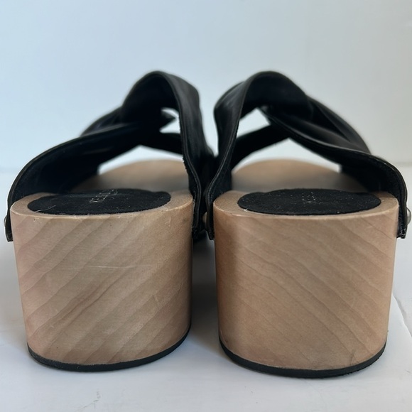 Kelsi Dagger Brooklyn Sprinter black clog slide sandal leather up stud open toe - Picture 9 of 16